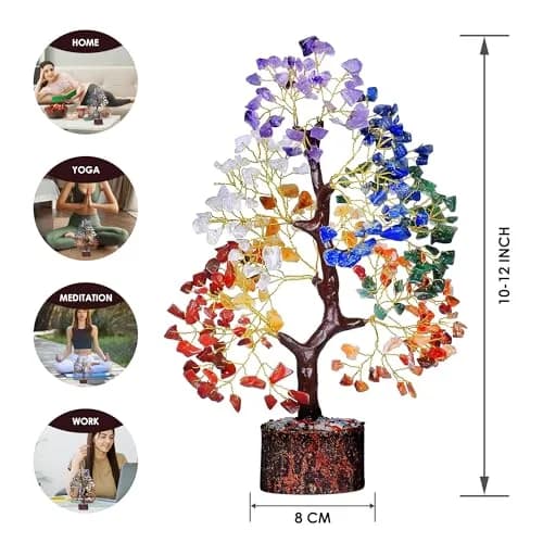 Simply Vedic 7 Chakra Healing Crystals Tree of Life | 26cm (10.2 inches) Tall thumbnail 3