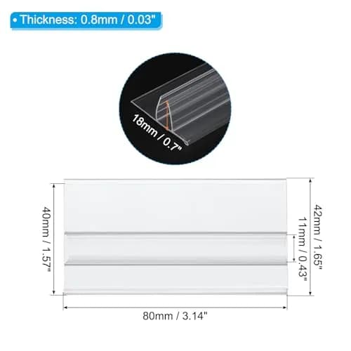 PATIKIL Clear Plastic Label Holders with Blank Labels, 30 Pack, Fits 7-12mm Shelves | Retail Store Price Tag Holders thumbnail 2