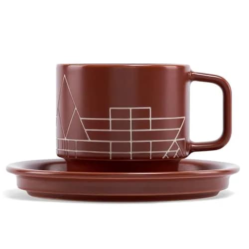 Tea Forte Terra Frank Lloyd Wright Porcelain Café Cup with Lid | 8oz Elegant Teacup for Tea Lovers thumbnail 1