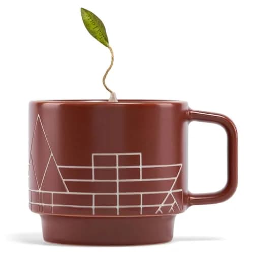 Tea Forte Terra Frank Lloyd Wright Porcelain Café Cup with Lid | 8oz Elegant Teacup for Tea Lovers thumbnail 4