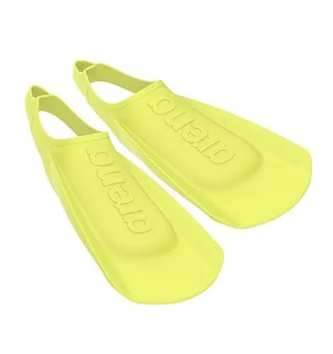 Arena Unisex Adult Training Swim Fins Short Blade Open Heel Silicone Flippers, Lime, 25-27cm (6-7 US) | Power & Technique Enhancement thumbnail 1