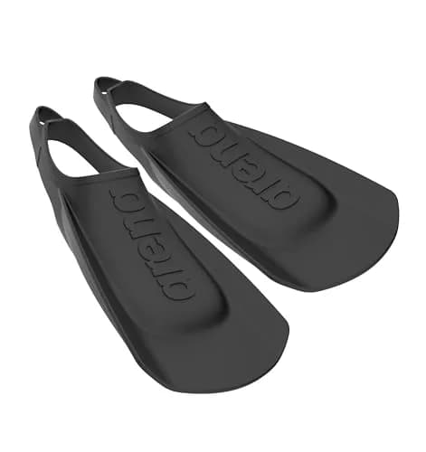ARENA Unisex Adult Lightweight Swim Training Fins with Open Heel, Black, 23.7cm (9.33in) / 40.3cm (15.86in) / 10.4cm (4.09in) | Improve Leg Technique thumbnail 1
