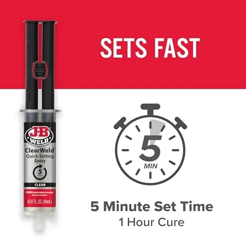 J-B Weld ClearWeld 5 Minute Epoxy 14ml (0.94 Fl Oz) 2-Pack | Strong, Clear, Fast-Setting Adhesive thumbnail 4