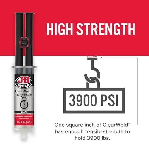 J-B Weld ClearWeld 5 Minute Epoxy 14ml (0.94 Fl Oz) 2-Pack | Strong, Clear, Fast-Setting Adhesive thumbnail 5