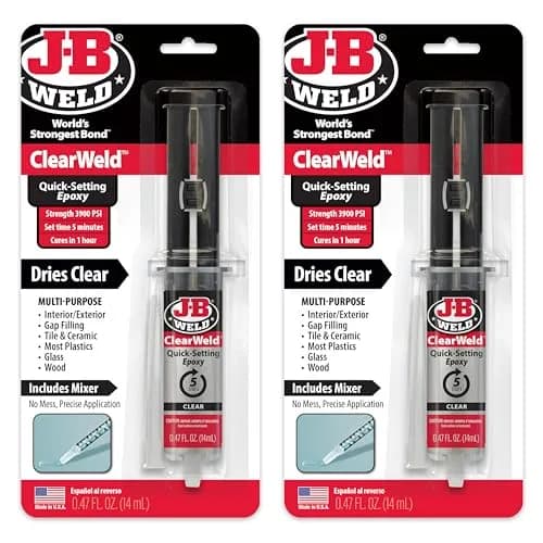 J-B Weld ClearWeld 5 Minute Epoxy 14ml (0.94 Fl Oz) 2-Pack | Strong, Clear, Fast-Setting Adhesive thumbnail 1