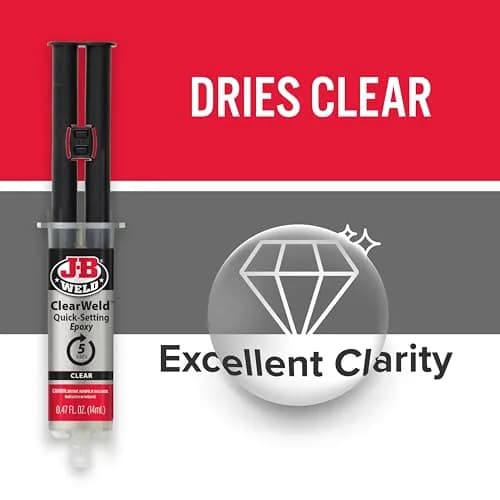 J-B Weld ClearWeld 5 Minute Epoxy 14ml (0.94 Fl Oz) 2-Pack | Strong, Clear, Fast-Setting Adhesive thumbnail 2