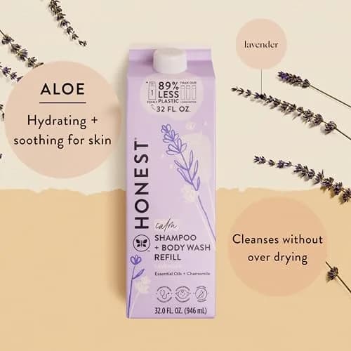 The Honest Company Shampoo Body Wash Refill Lavender Calm 946ml (32 fl oz) | Gentle Tear-Free Cleanser for Baby & Family - view 2