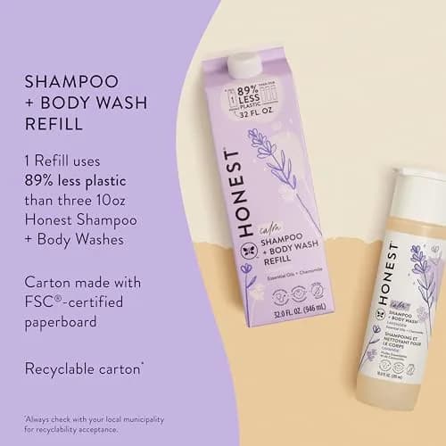 The Honest Company Shampoo Body Wash Refill Lavender Calm 946ml (32 fl oz) | Gentle Tear-Free Cleanser for Baby & Family - view 3