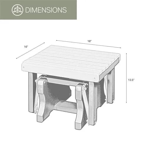 American Furniture Classics Model 601CTB Gliding Ottoman in Cedar and Tudor Brown | Heavy-Duty Coastal Design thumbnail 3