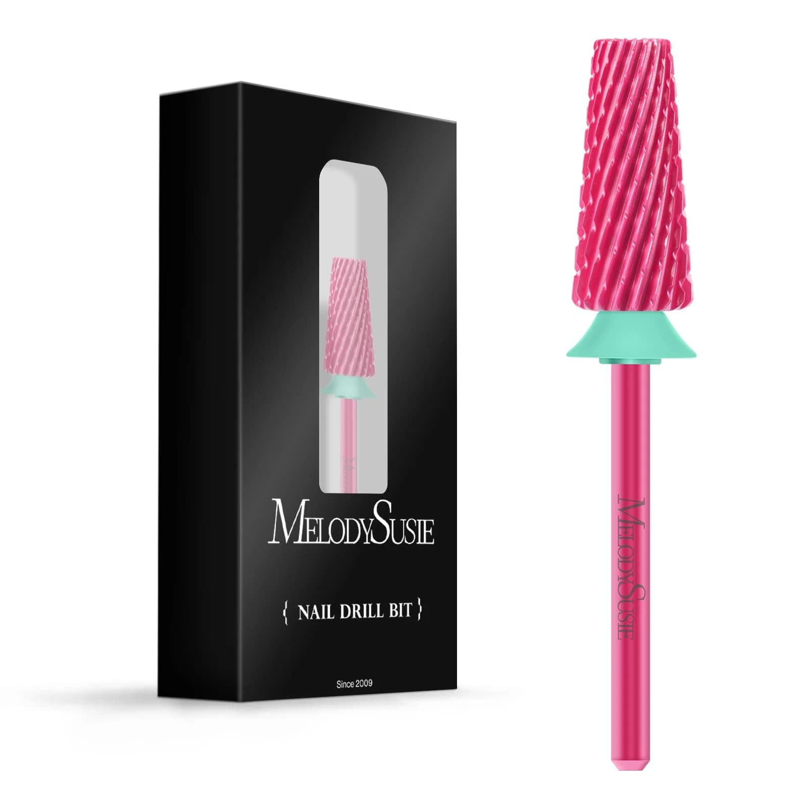 MelodySusie Professional 5 in 1 Nail Drill Bits Set, 3/32'' Carbide Tungsten, Pink Blossom | Manicure Pedicure Cuticle Gel Polishing - main product image