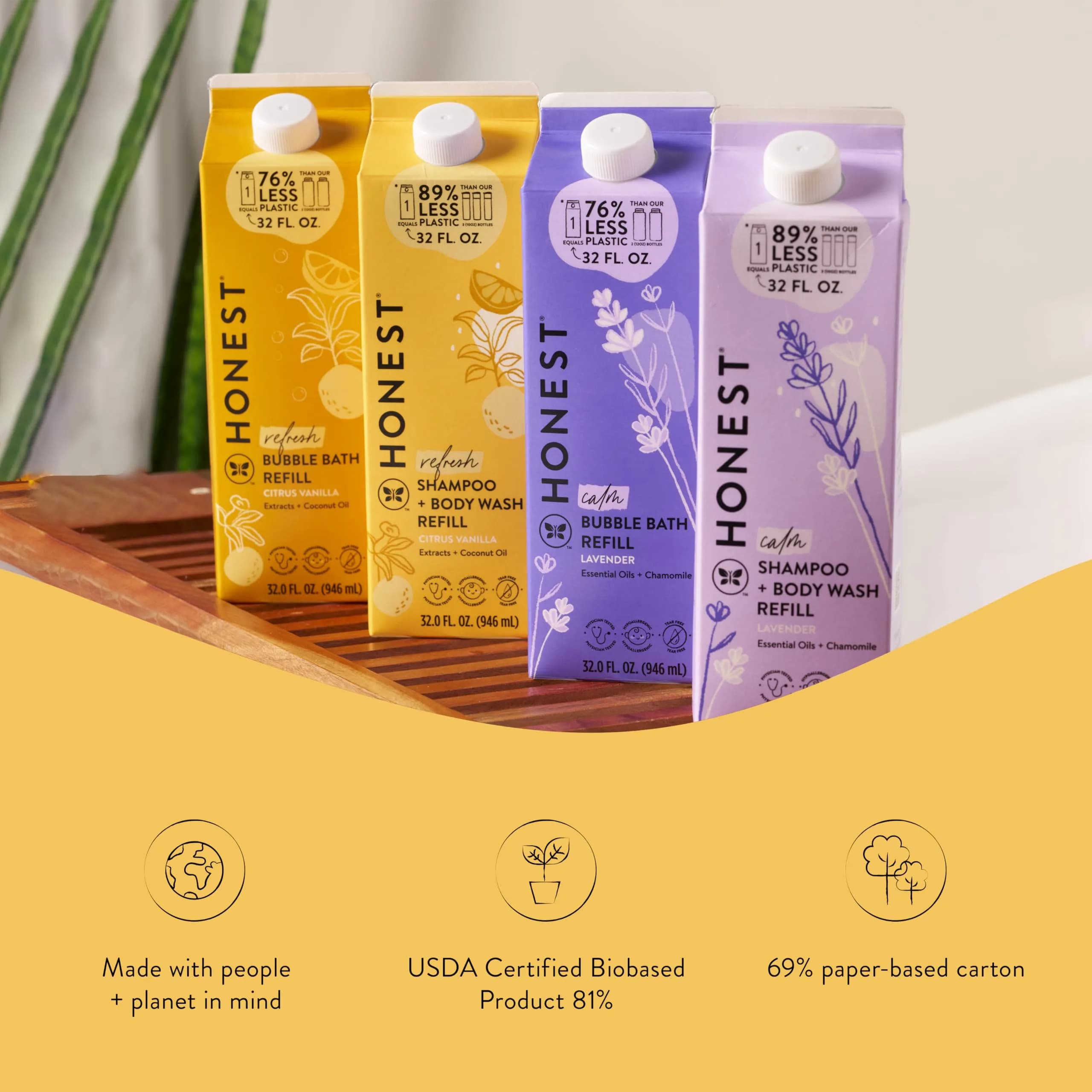 The Honest Company 2-in-1 Shampoo Body Wash Refill Citrus Vanilla Refresh, 32 fl oz (946 ml) | Hypoallergenic & Tear-Free - view 4