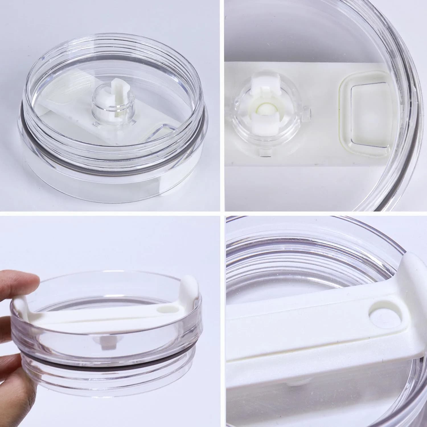 Horsdo 40oz Tumbler Lid - White Replacement for Stanley Quencher 2.0 (2-Pack) - view 3