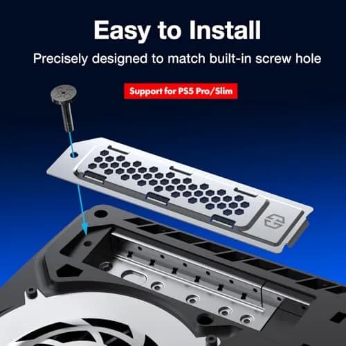 GRAUGEAR Metal Heat Dissipation Cover for PS5 Pro/Slim M.2 SSD Expansion Slot | Silver (12.6cm x 3.3cm x 0.5cm) thumbnail 8