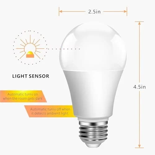 Torkase Outdoor Sensor Light Bulb E26 | Dusk to Dawn Automatic Sensor, 6000K Cool White, 13W, 6 Pack thumbnail 5