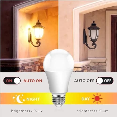 Torkase Outdoor Sensor Light Bulb E26 | Dusk to Dawn Automatic Sensor, 6000K Cool White, 13W, 6 Pack thumbnail 3