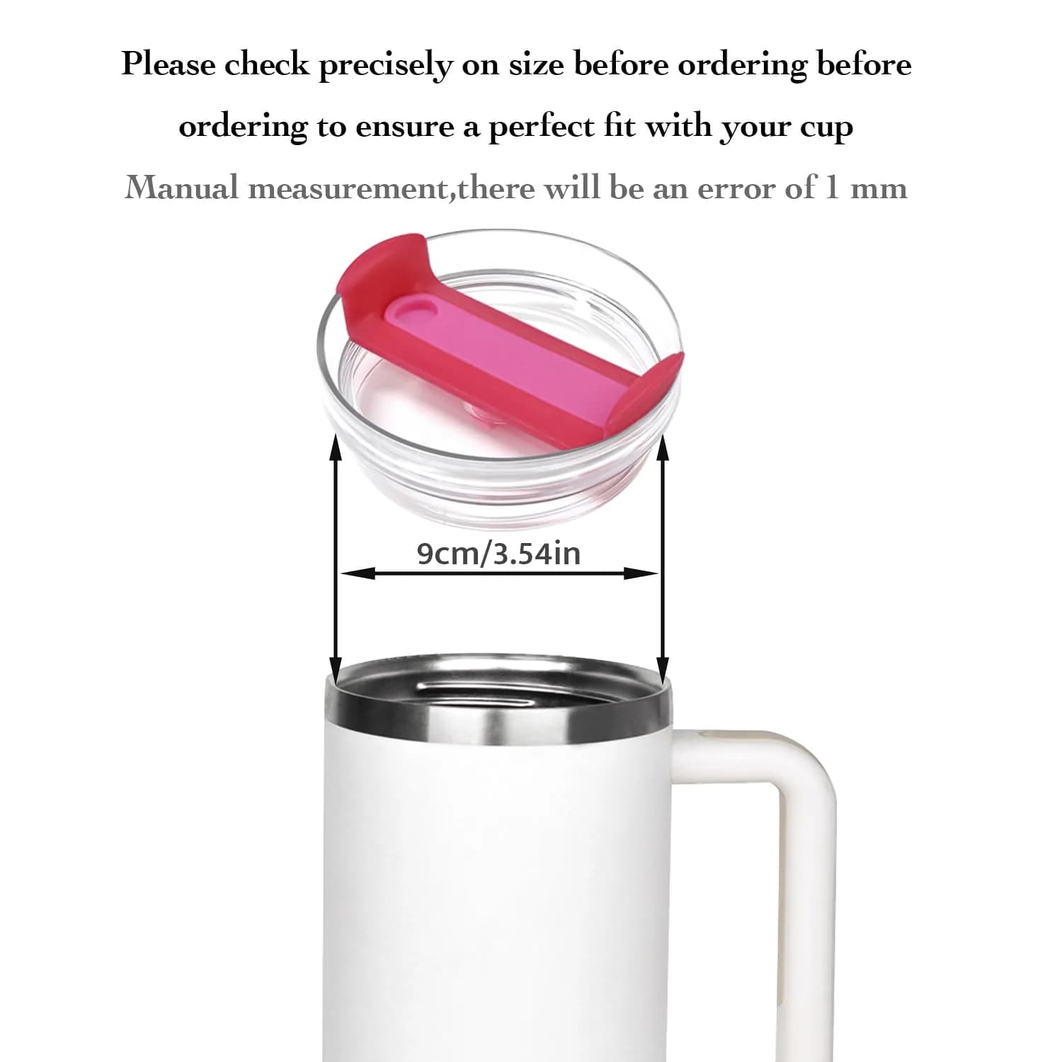 Horsdo 40oz Tumbler Lid - Rose Red Replacement Spill-Proof Cover for Stanley Quencher 2.0 - view 2