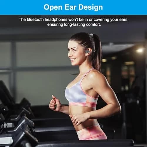 SproutingSound Open Ear Bluetooth Headphones Black | Noise Cancelling Mic, 12H Play thumbnail 3