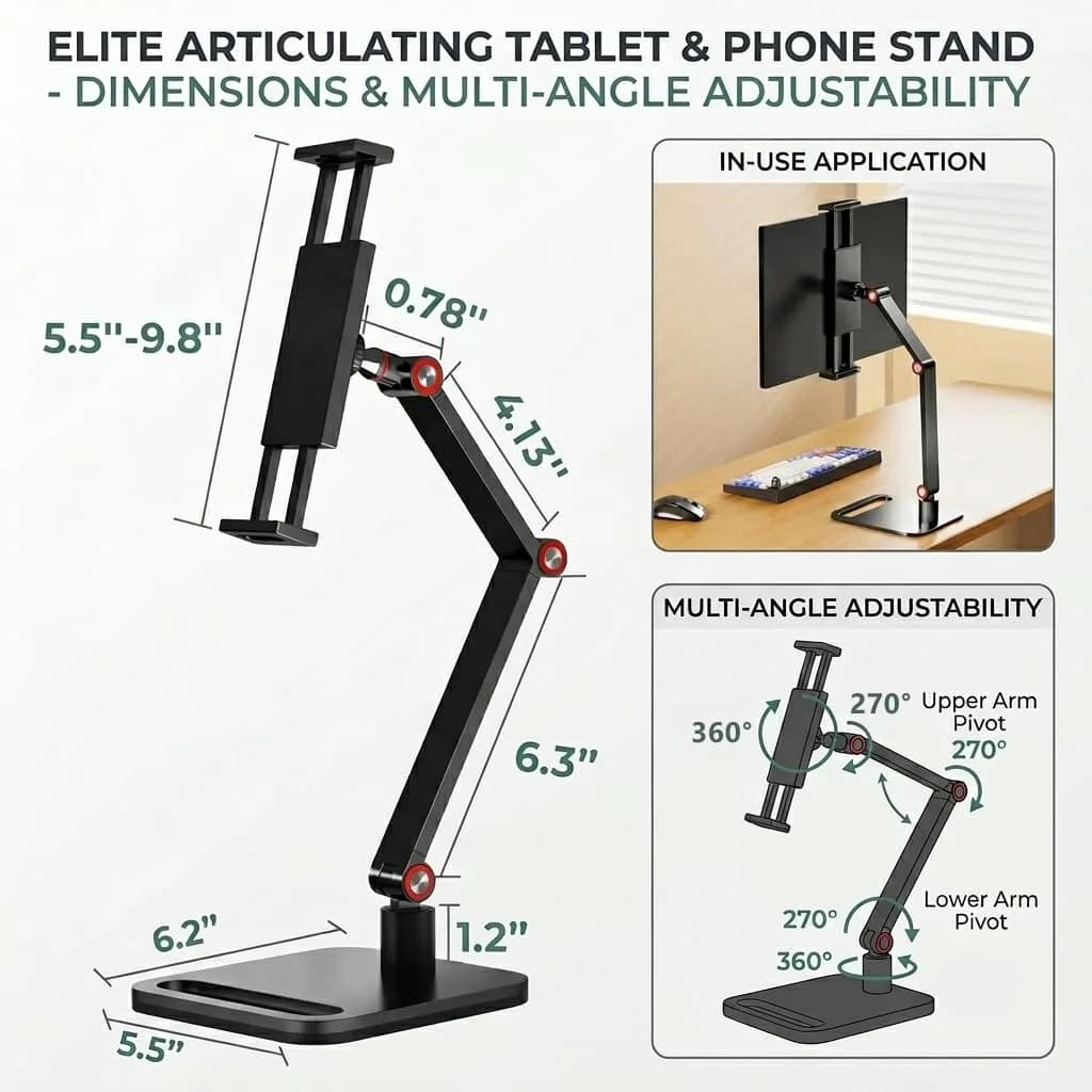 AiFeelife Portable Monitor Holder for 12-17.3 Inch Screen Desk Holder | Heavy Duty Aluminum Metal - view 7