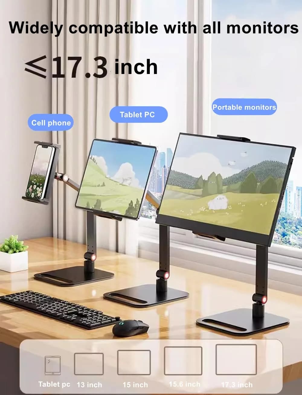 AiFeelife Portable Monitor Holder for 12-17.3 Inch Screen Desk Holder | Heavy Duty Aluminum Metal - view 4