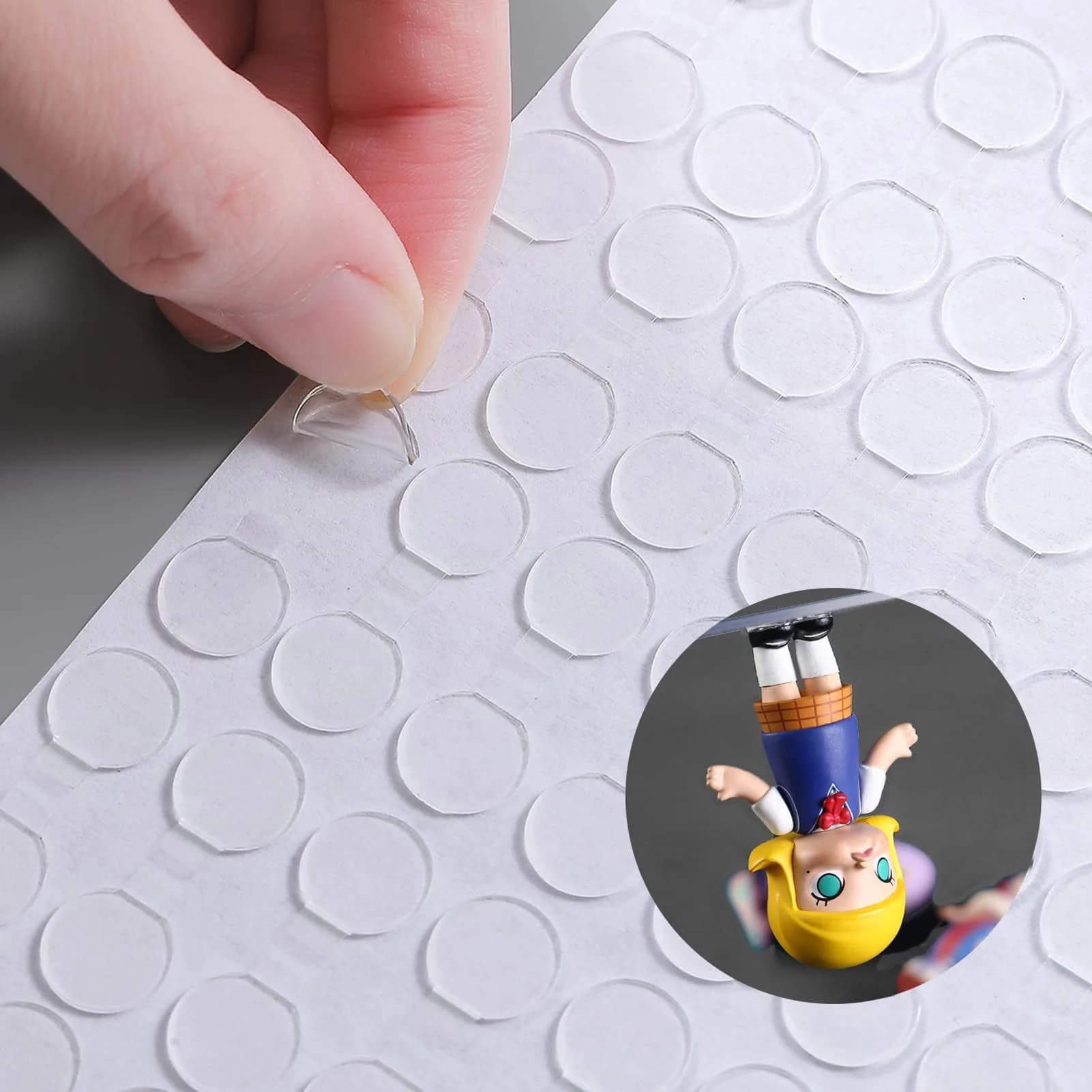 LMJIA Adhesive Mounting Putty Dots (180-Pack, Clear) | Removable Wall Hanging Crafts — Clear