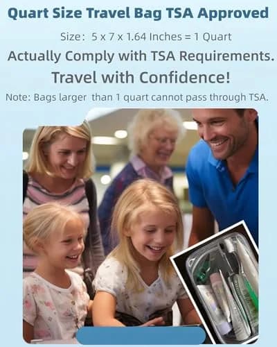 CALYGO 5-Pack TSA Approved Toiletry Bags 1 Quart (156 ml) | Clear Travel Pouch for Liquids & Makeup thumbnail 2