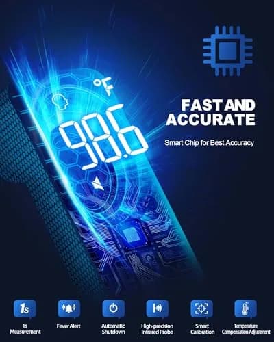 ANMEATE Non-Contact Forehead Thermometer 1 Second Result | Accurate Readings for Adults and Kids thumbnail 4
