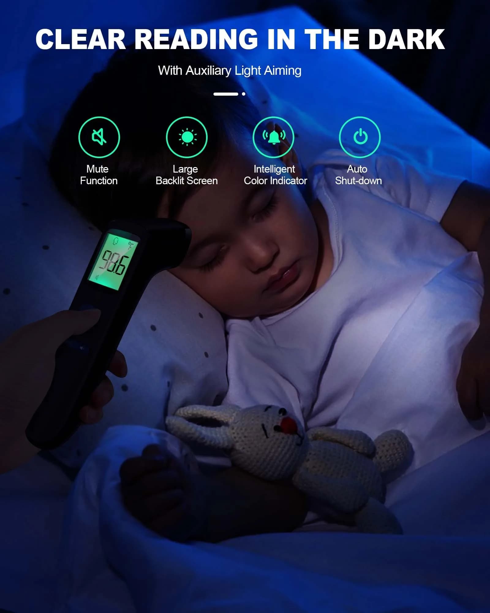 ANMEATE Non-Contact Forehead Thermometer 1 Second Result | Accurate Readings for Adults and Kids - view 6