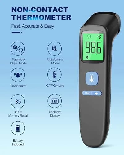 ANMEATE Non-Contact Forehead Thermometer 1 Second Result | Accurate Readings for Adults and Kids thumbnail 2