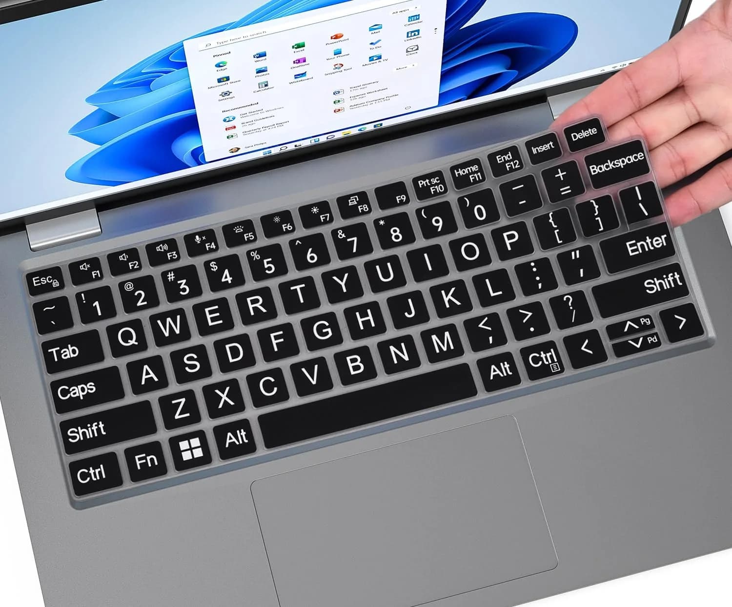 CaseBuy Large Print Keyboard Cover for Dell Latitude 14" & 15.6" | High Contrast, Dust & Water Resistant (110 characters)
