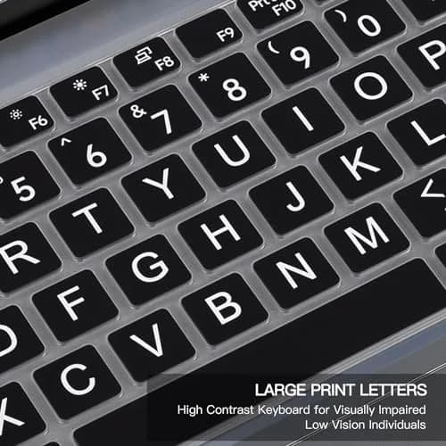 CaseBuy Large Print Keyboard Cover for Dell Latitude 14" & 15.6" | High Contrast, Dust & Water Resistant (110 characters) thumbnail 3