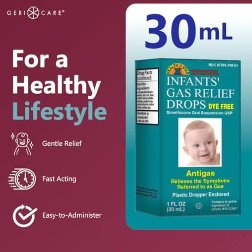 GeriCare Infants’ Gas Relief Drops Simethicone 20mg | Safe & Gentle Relief for Babies in India thumbnail 3