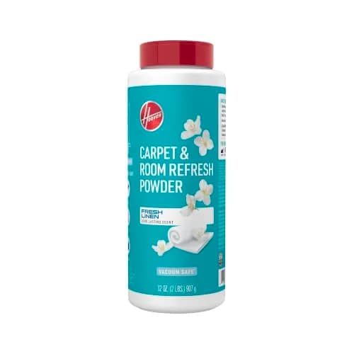 Hoover Carpet and Room Refresher Powder 32 oz (907 g) | Fresh Linen Scent, Vacuum Safe for Carpets, Rugs, Couches thumbnail 1