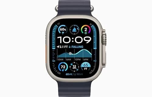 Apple Watch Ultra 2 [GPS + Cellular, 49mm] Titanium Case Blue Ocean Band | Rugged, Capable, Endurance Ready thumbnail 3