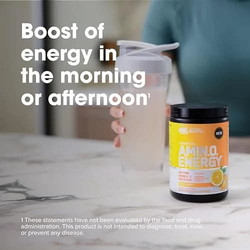 Optimum Nutrition Amino Energy Powder Citrus Spritz 269g (9.5 Oz) | BCAAs for Muscle Recovery & Energy Boost thumbnail 7
