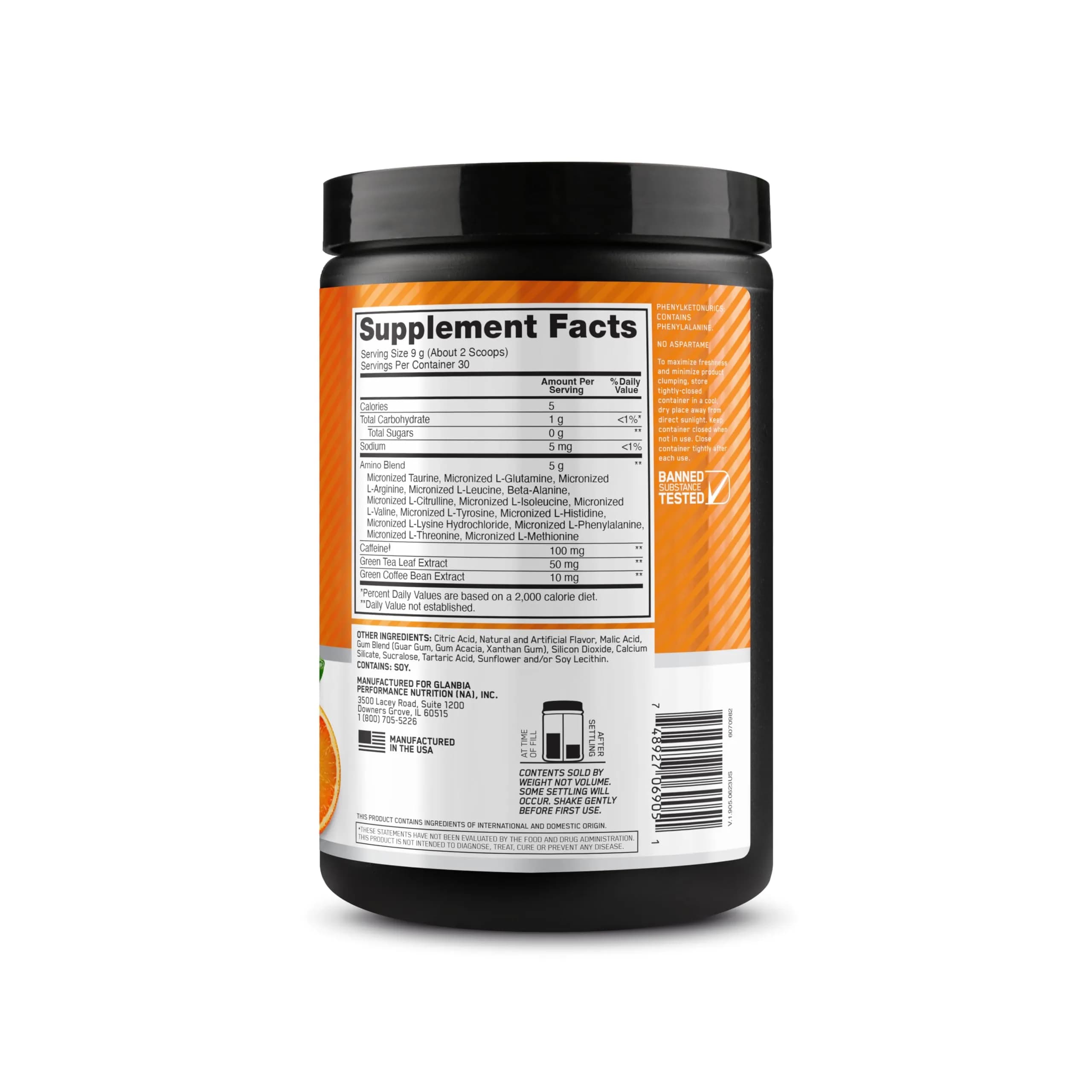 Optimum Nutrition Amino Energy Powder Citrus Spritz 269g (9.5 Oz) | BCAAs for Muscle Recovery & Energy Boost - view 8