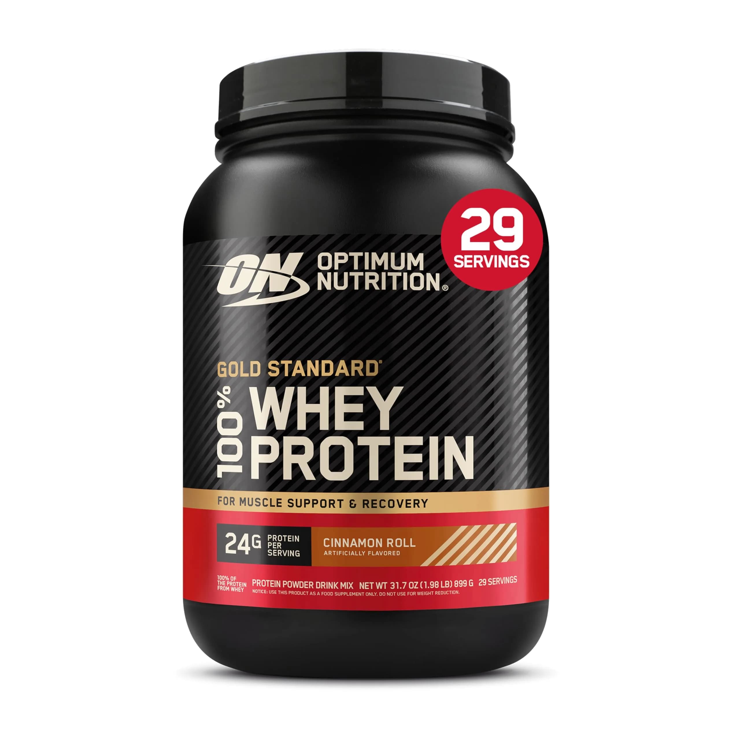 Optimum Nutrition Gold Standard 100% Whey Protein Powder, Cinnamon Roll Flavor, 2 lb (907g) | Authentic USA Import - main product image