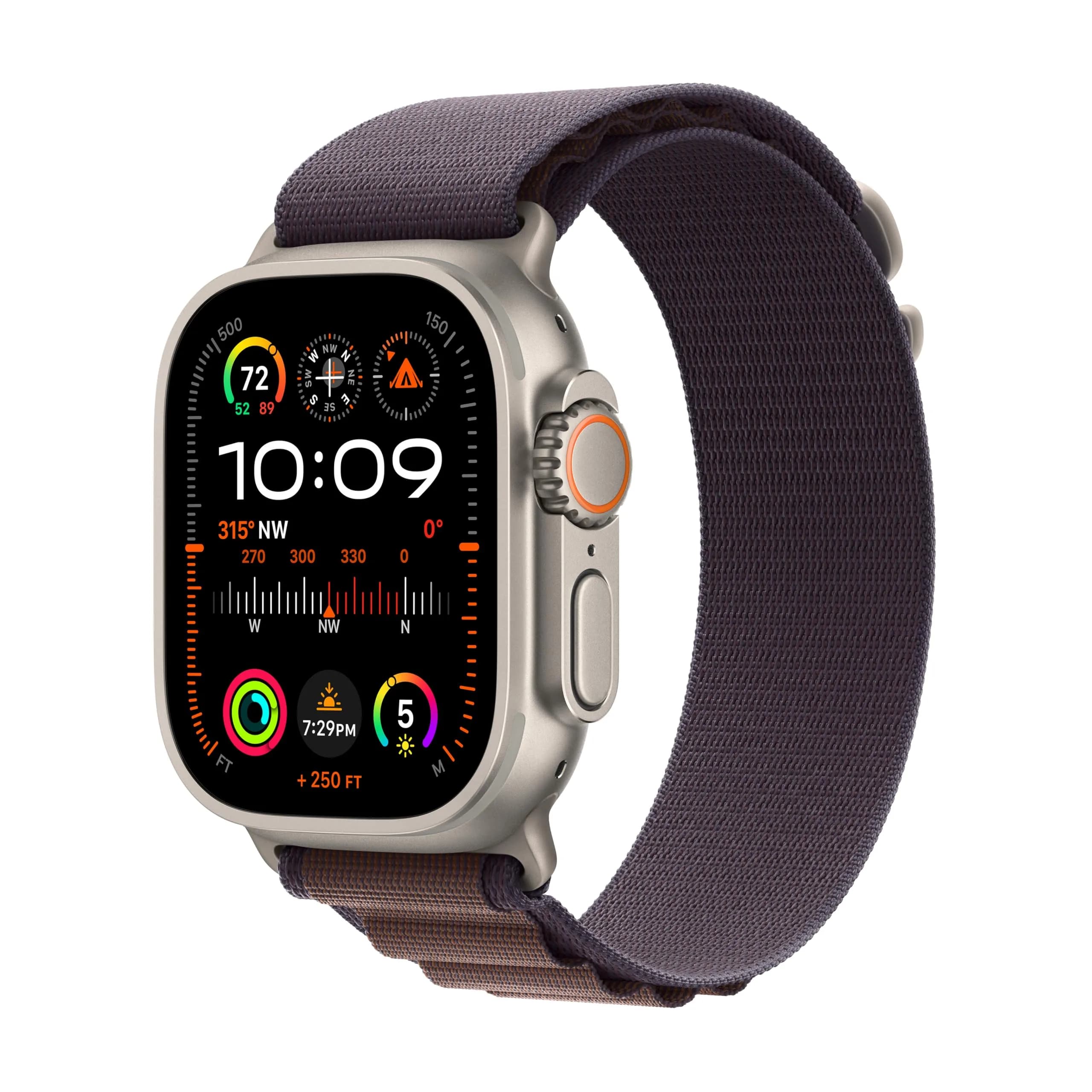 Apple Watch Ultra 2 [GPS + Cellular, 49mm] Titanium Case with Indigo Alpine Loop, S/M | 100m Water Resistance - main product image