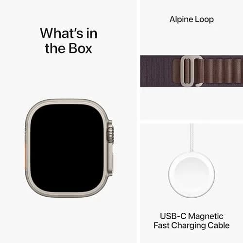 Apple Watch Ultra 2 [GPS + Cellular, 49mm] Titanium Case with Indigo Alpine Loop, S/M | 100m Water Resistance thumbnail 6