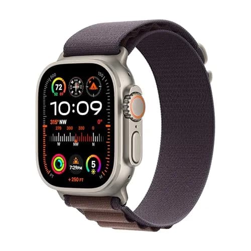 Apple Watch Ultra 2 [GPS + Cellular, 49mm] Titanium Case with Indigo Alpine Loop, S/M | 100m Water Resistance thumbnail 1