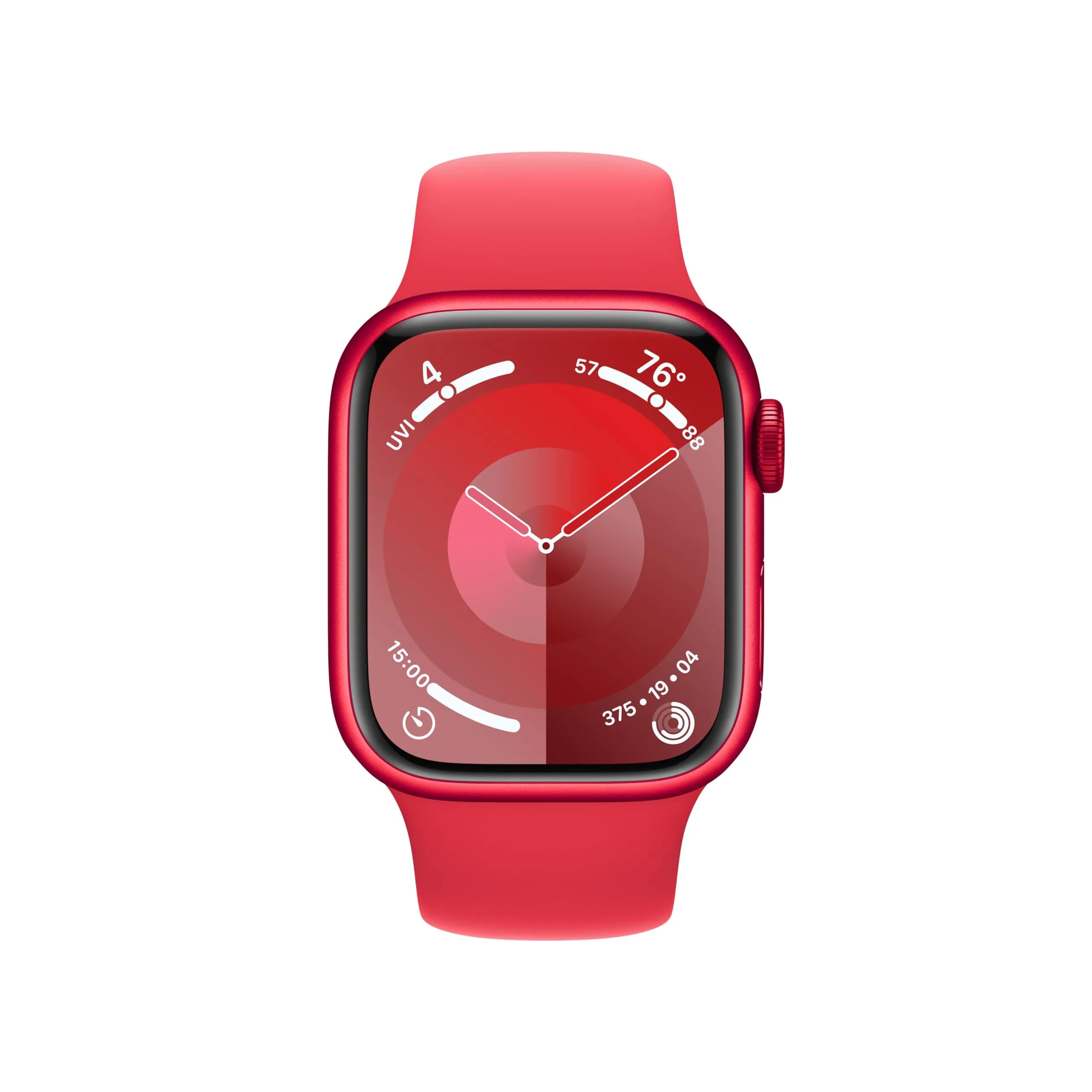 Apple Watch Series 9 [GPS, 41mm] Red Aluminum Case with Red Sport Band, M/L (Renewed) | S9 SiP Processor - view 2