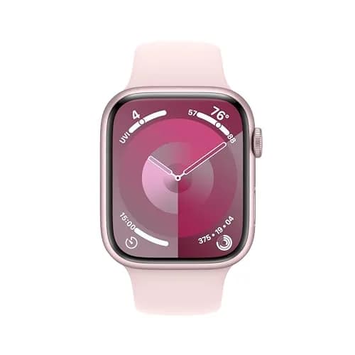 Apple Watch Series 9 [GPS, 45mm] - Pink Aluminum Case with Pink Sport Band, S/M | Always-On Retina Display - view 2