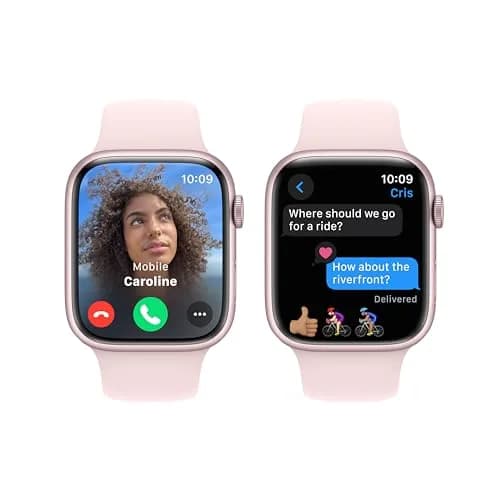 Apple Watch Series 9 [GPS, 45mm] - Pink Aluminum Case with Pink Sport Band, S/M | Always-On Retina Display - view 4
