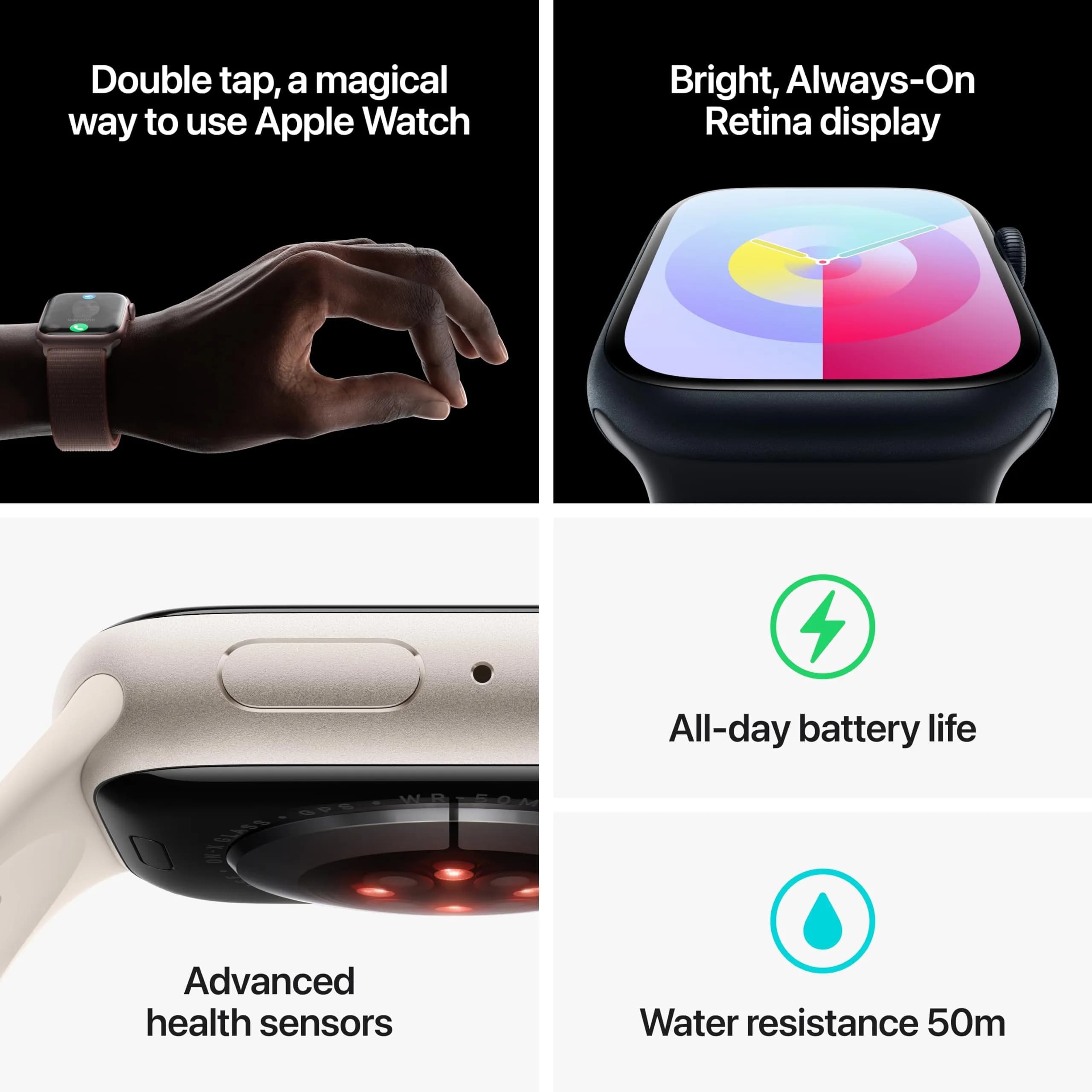Apple Watch Series 9 [GPS, 45mm] Silver Aluminum Case with Winter Blue Sport Loop | Carbon Neutral Smartwatch - view 5