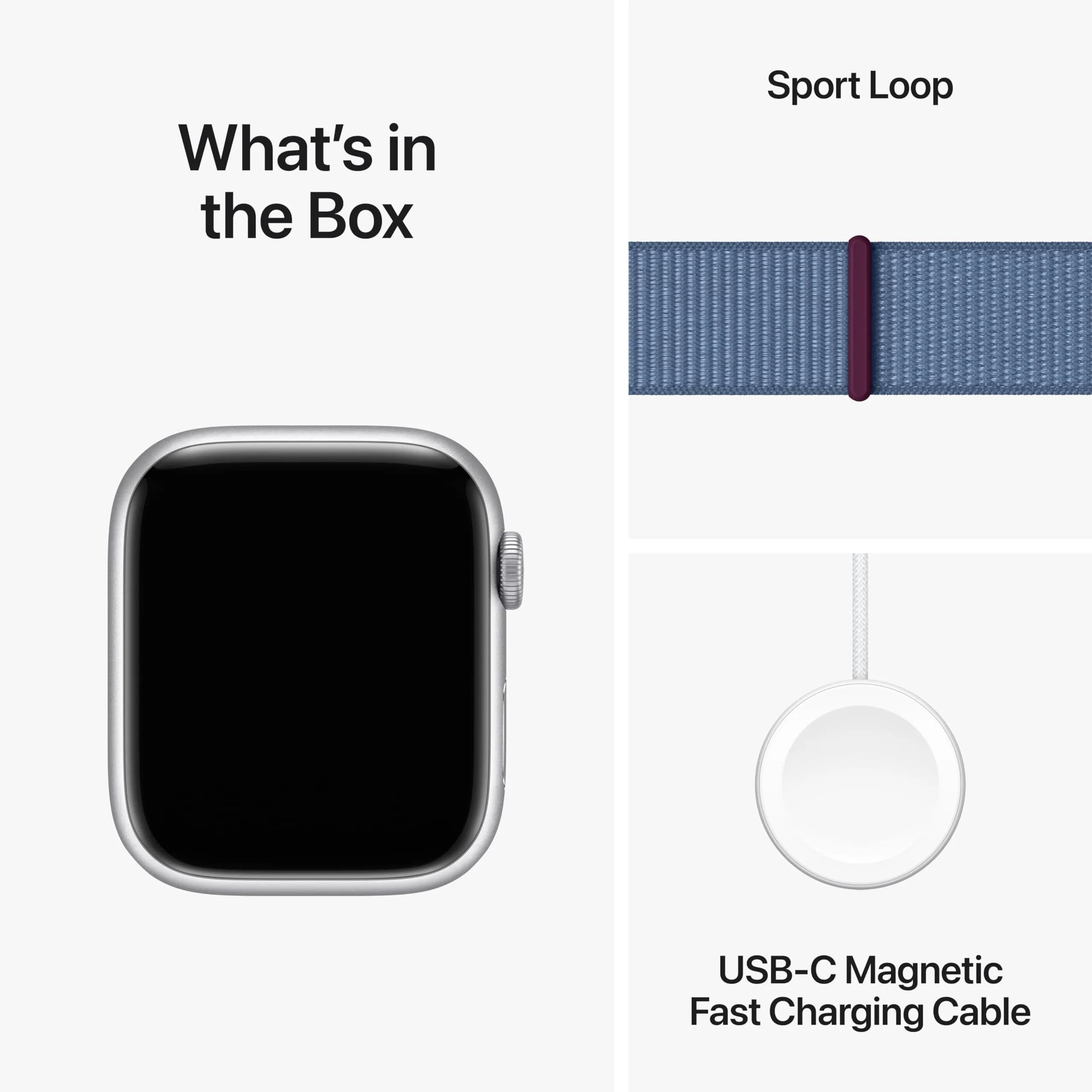 Apple Watch Series 9 [GPS, 45mm] Silver Aluminum Case with Winter Blue Sport Loop | Carbon Neutral Smartwatch - view 6