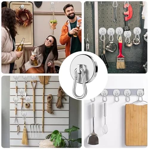 E BAVITE Magnetic Carabiner Hooks 12 Pack | Heavy Duty 110LBS Capacity for Indoor & Outdoor Use thumbnail 6