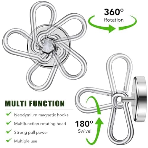 E BAVITE Magnetic Carabiner Hooks 12 Pack | Heavy Duty 110LBS Capacity for Indoor & Outdoor Use thumbnail 3