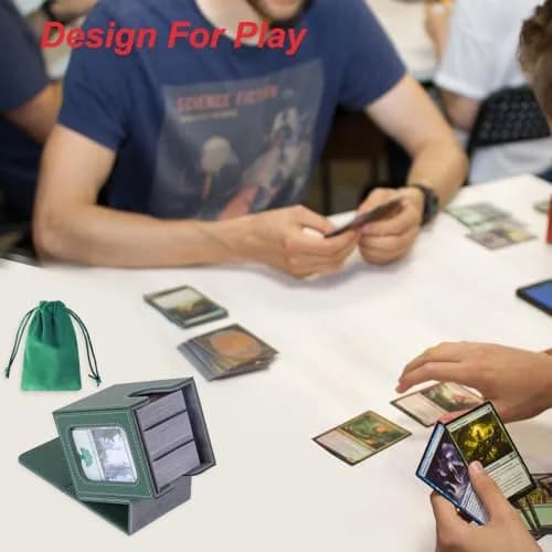 AFIING Commander Deck Box for Magic Cards 100 Double Sleeved Cards | Green/Grey thumbnail 5
