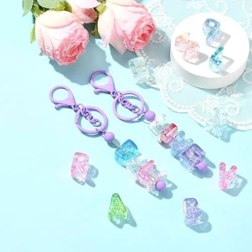 DanLingJewelry 90Pcs Random Acrylic Letter Beads Rainbow Alphabet Spacer Beads, 20-21mm (0.8in) | DIY Jewelry Making Supplies thumbnail 7
