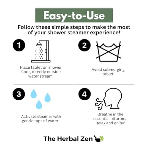 The Herbal Zen Cold Kicker Shower Steamers Aromatherapy Relief 10 Pack | Pharmacist-Crafted for Clear Breathing thumbnail 8