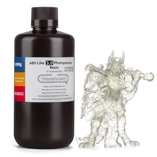 ELEGOO ABS-Like 3.0 Resin Translucent 1000g (1kg / 2.2lb) | High Strength & Toughness for LCD/DLP Printers thumbnail 1